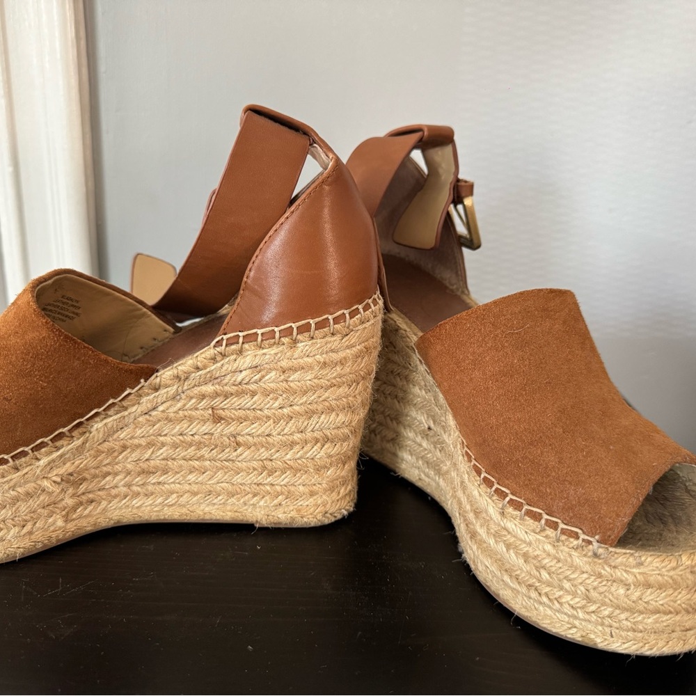 Brown Espadrille Wedge Sandals